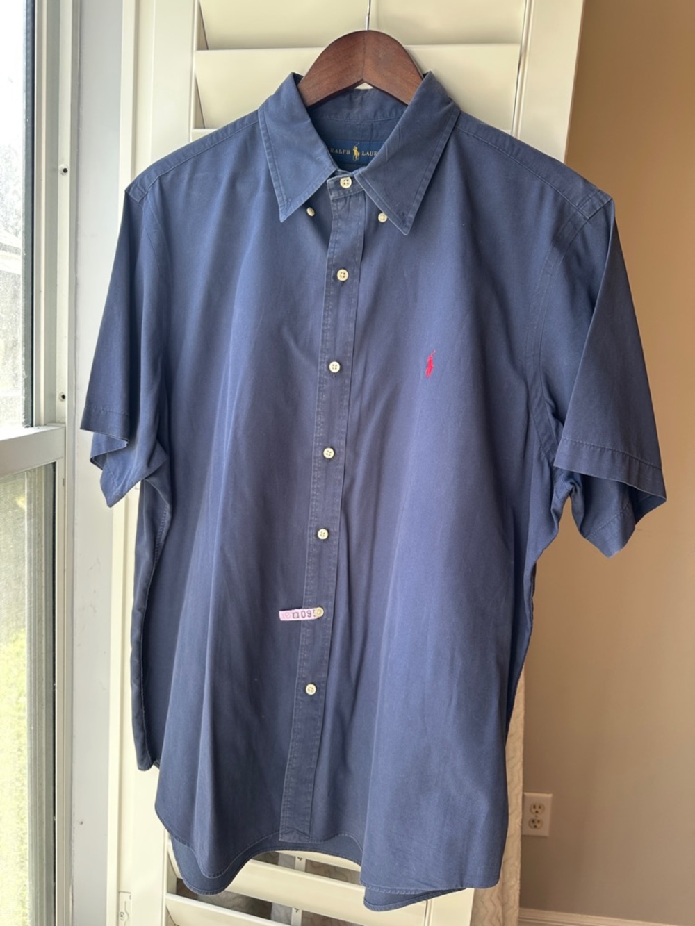 Polo by Ralph Lauren Navy Short-Sleeve Button-Down with Red Pony